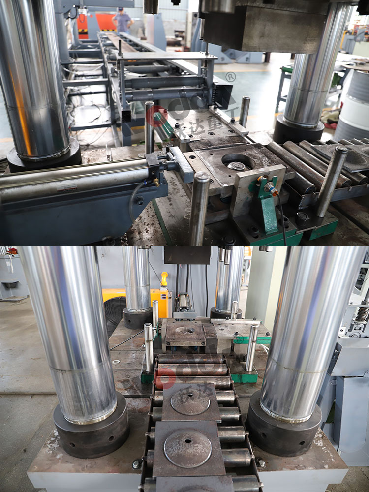 630噸四柱液壓機沖壓錨桿托盤細節