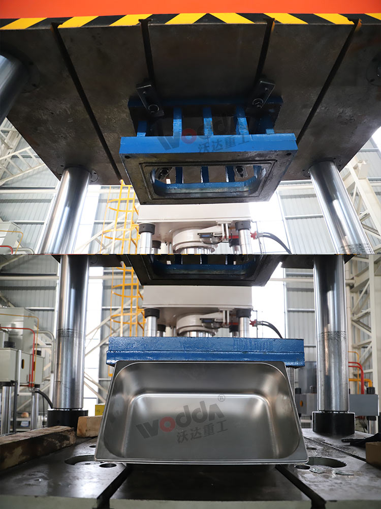 500噸四柱液壓機(jī)加工不銹鋼水槽 500噸四柱液壓機(jī)加工不銹鋼水槽